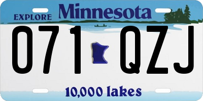MN license plate 071QZJ