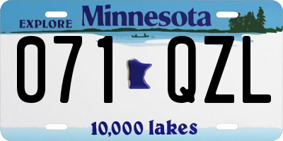 MN license plate 071QZL
