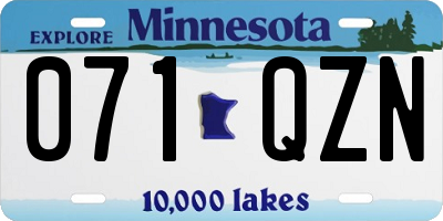 MN license plate 071QZN