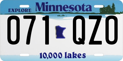 MN license plate 071QZO