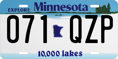 MN license plate 071QZP