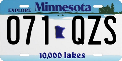 MN license plate 071QZS