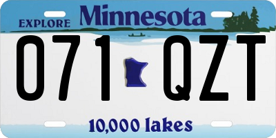 MN license plate 071QZT