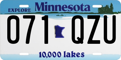 MN license plate 071QZU