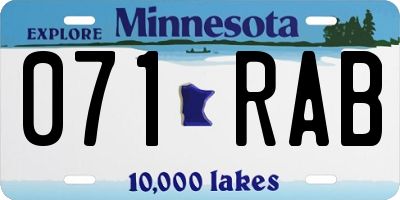 MN license plate 071RAB