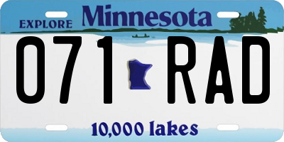 MN license plate 071RAD