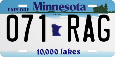 MN license plate 071RAG