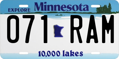 MN license plate 071RAM