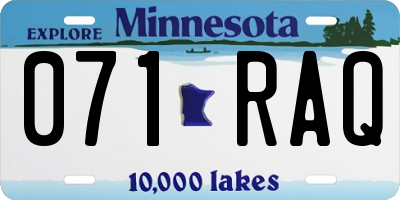 MN license plate 071RAQ