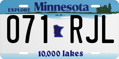 MN license plate 071RJL