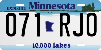 MN license plate 071RJO