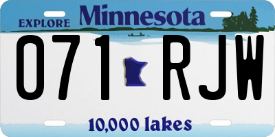 MN license plate 071RJW