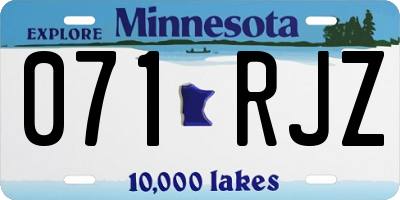 MN license plate 071RJZ