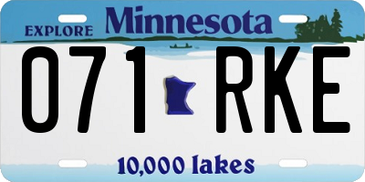 MN license plate 071RKE