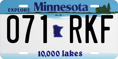MN license plate 071RKF
