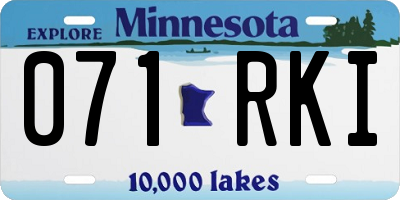 MN license plate 071RKI
