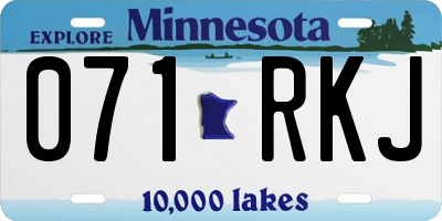 MN license plate 071RKJ
