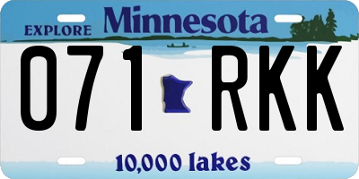 MN license plate 071RKK