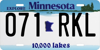 MN license plate 071RKL