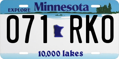 MN license plate 071RKO