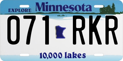 MN license plate 071RKR