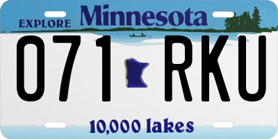 MN license plate 071RKU
