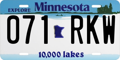 MN license plate 071RKW