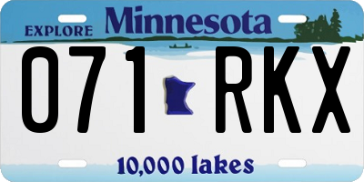 MN license plate 071RKX