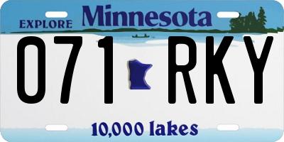 MN license plate 071RKY