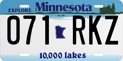 MN license plate 071RKZ
