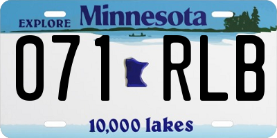 MN license plate 071RLB