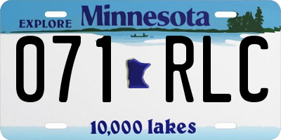 MN license plate 071RLC