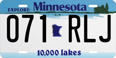 MN license plate 071RLJ