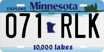 MN license plate 071RLK