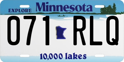 MN license plate 071RLQ