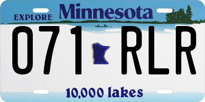 MN license plate 071RLR