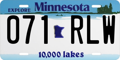 MN license plate 071RLW