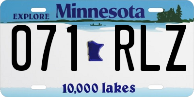 MN license plate 071RLZ