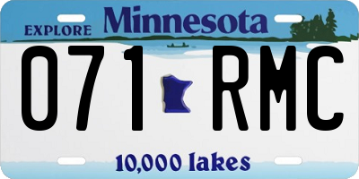 MN license plate 071RMC