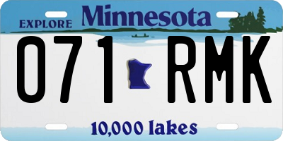 MN license plate 071RMK