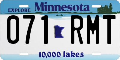 MN license plate 071RMT
