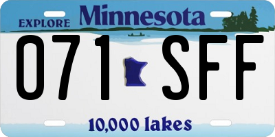 MN license plate 071SFF