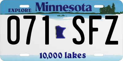 MN license plate 071SFZ