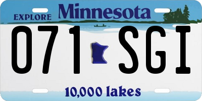 MN license plate 071SGI