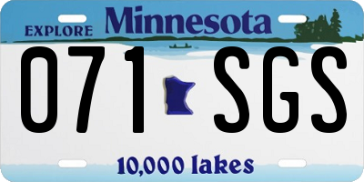 MN license plate 071SGS
