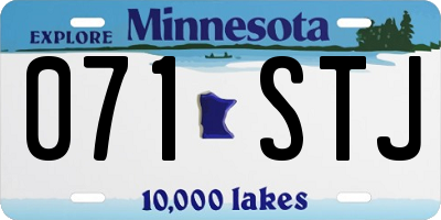MN license plate 071STJ
