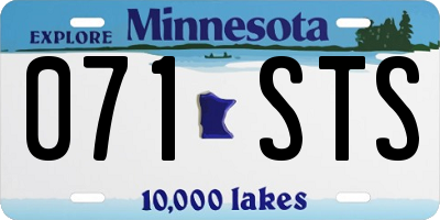 MN license plate 071STS