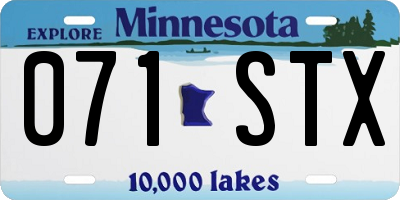 MN license plate 071STX