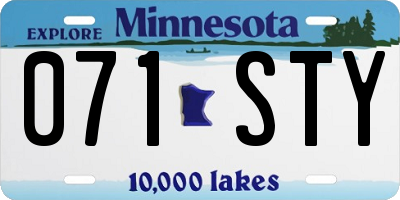 MN license plate 071STY