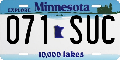 MN license plate 071SUC